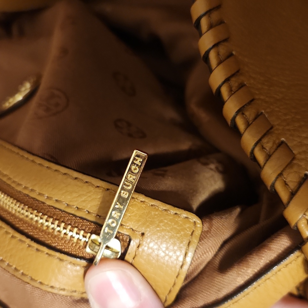 Tory Burch Mustard Leather Tote - Picture 6 of 7
